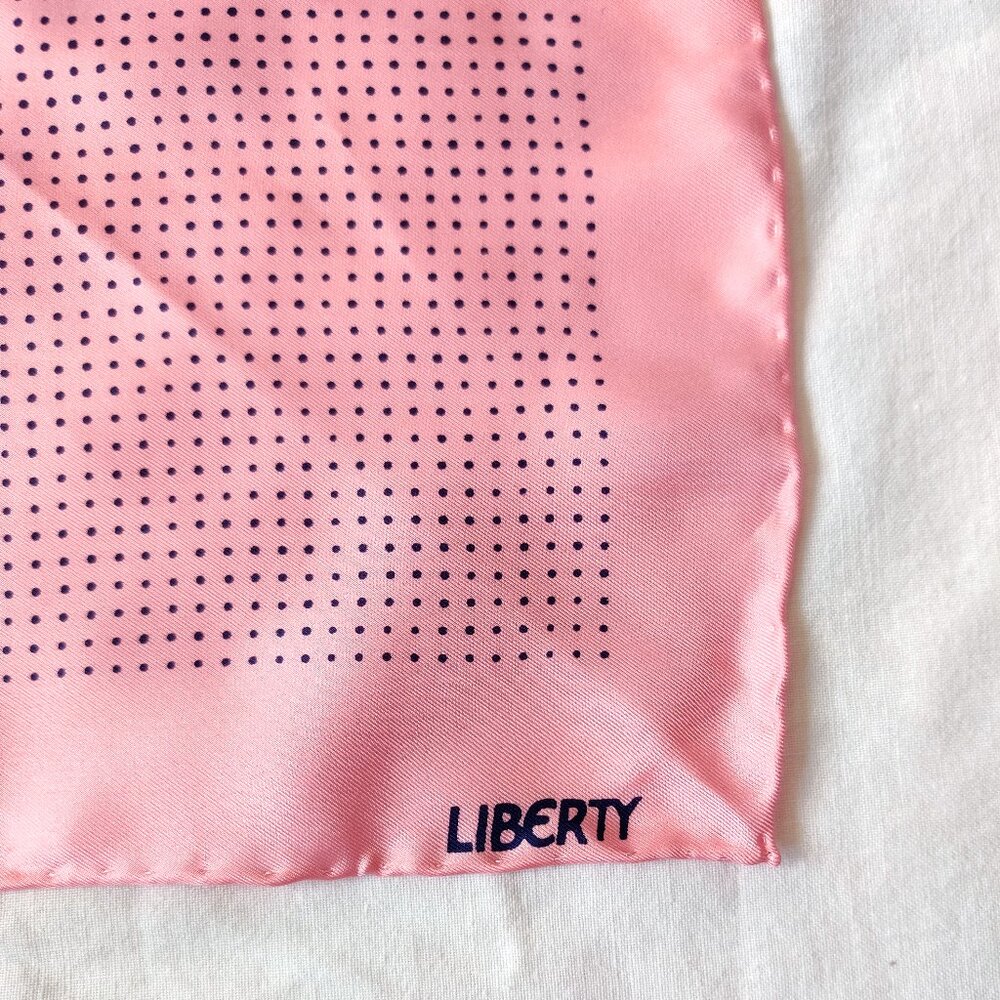 Liberty of London Pink Polka Dot Silk Scarf